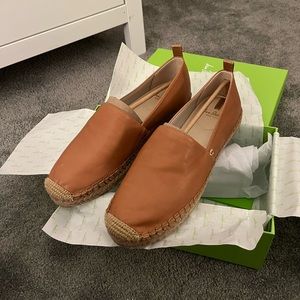 Sam Edelman Kenley Slip on Espadrille - Brown Leather, 9.5